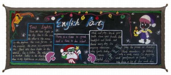 初中生圣诞节的黑板报