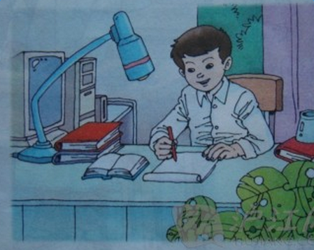 小学生看图写话作文:做作业