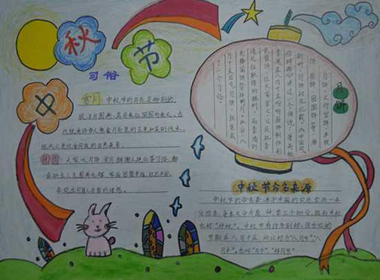 中秋节的手抄报高中生 高中生中秋节的手抄报