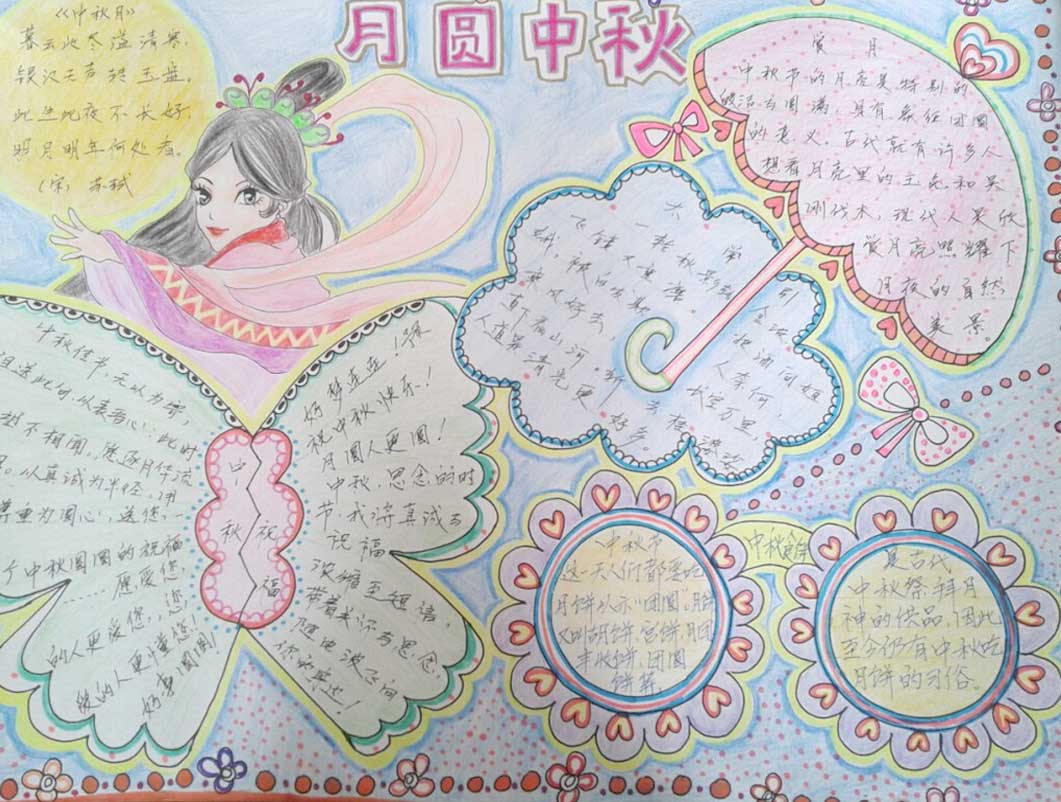 中秋节的手抄报高中生 高中生中秋节的手抄报