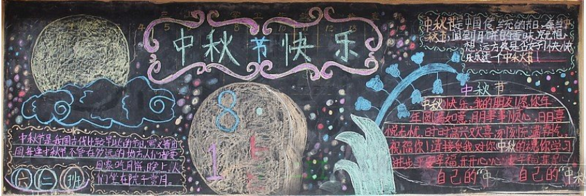 中秋节黑板报模版