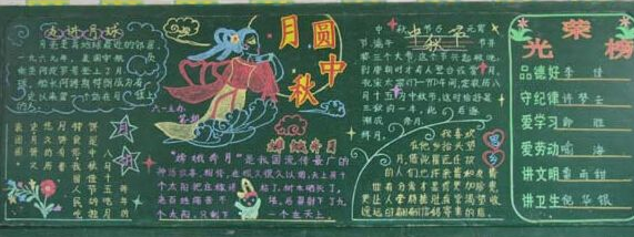中秋节简单又漂亮的黑板报