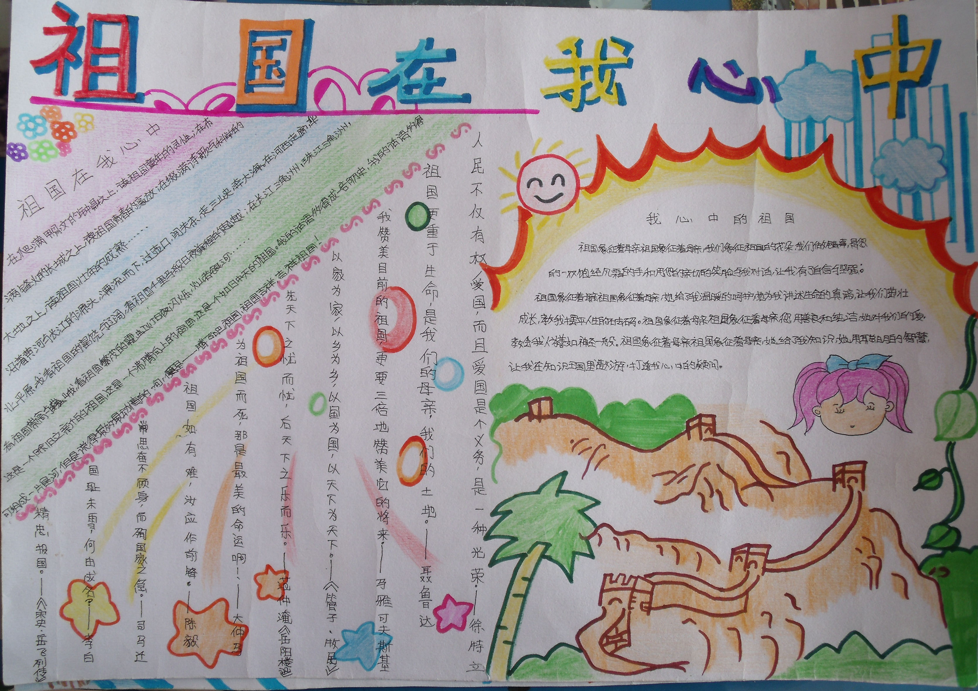 歌颂祖国清晰手抄报 歌颂祖国清晰手抄报