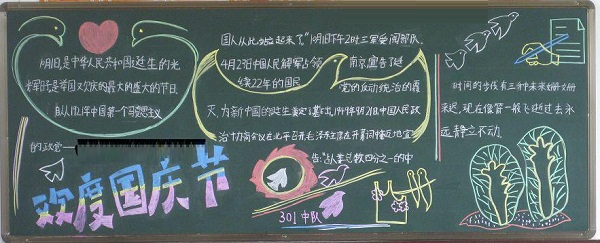 中学生国庆节黑板报