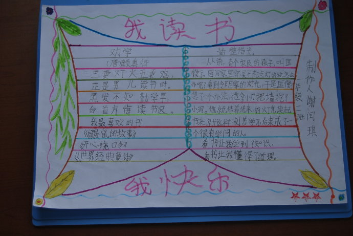 书香手抄报的内容