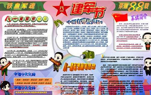 建军节手抄报资料 建军节手抄报资料