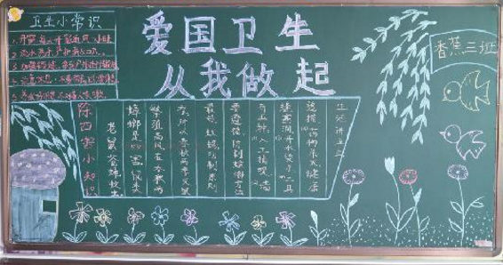 爱国卫生月黑板报图片