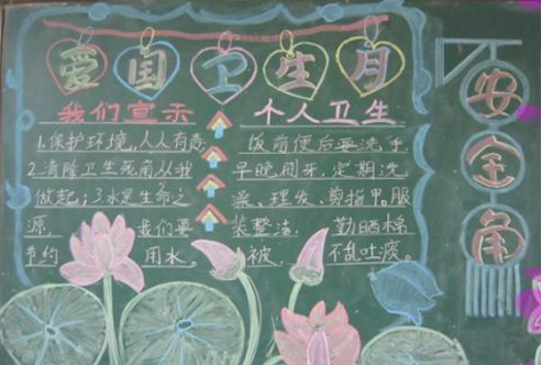 爱国卫生月黑板报图片