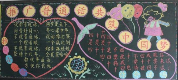 关于宣传普通话黑板报