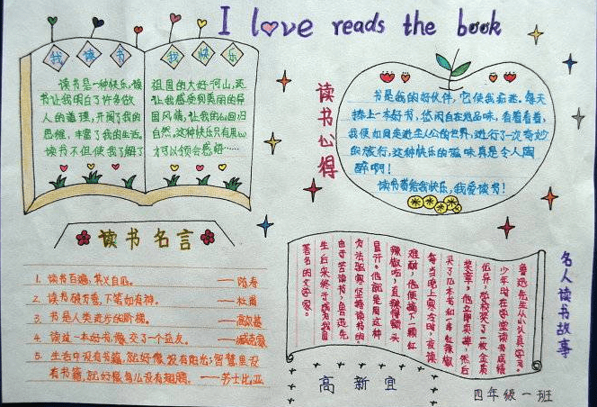 好书伴我成长手抄报 好书伴我成长手抄报