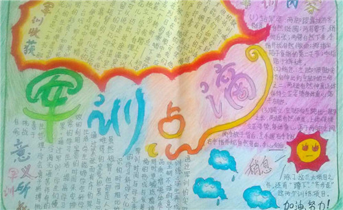 军训学生手抄报图片文字