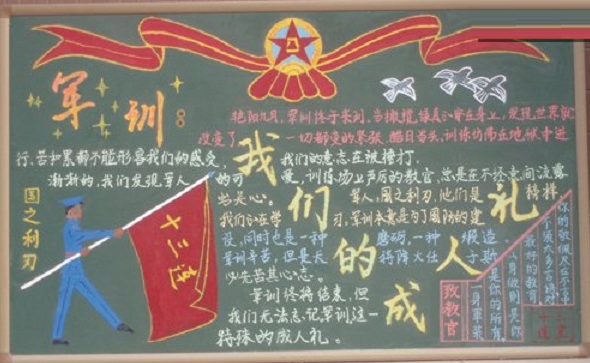 大学生军训黑板报素材
