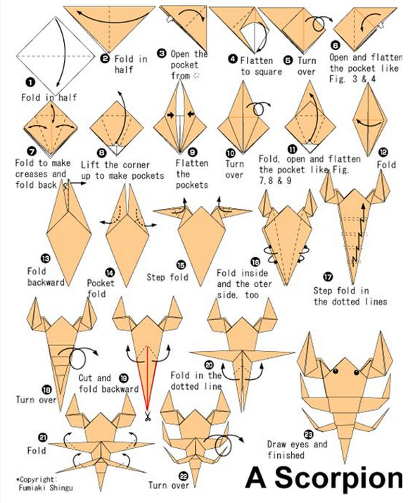 简单蝎子折纸教程
