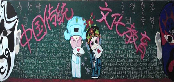 传统文化的黑板报