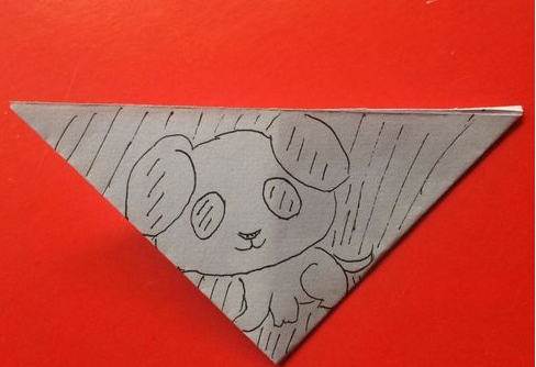 小狗窗花剪纸步骤图