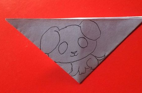 小狗窗花剪纸步骤图