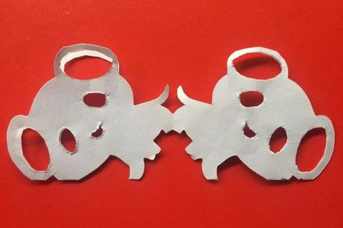 小狗窗花剪纸步骤图