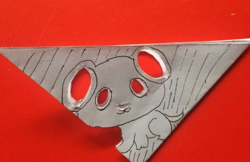 小狗窗花剪纸步骤图