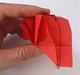 纸折玫瑰花教程图解法