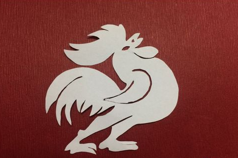 儿童剪纸公鸡图案步骤