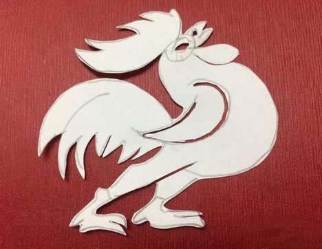 儿童剪纸公鸡图案步骤 儿童剪纸公鸡图案步骤