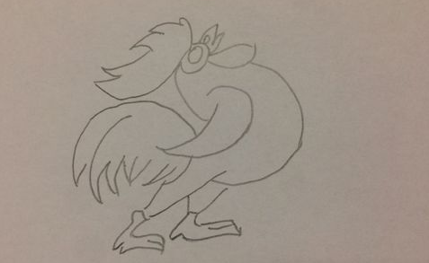 儿童剪纸公鸡图案步骤