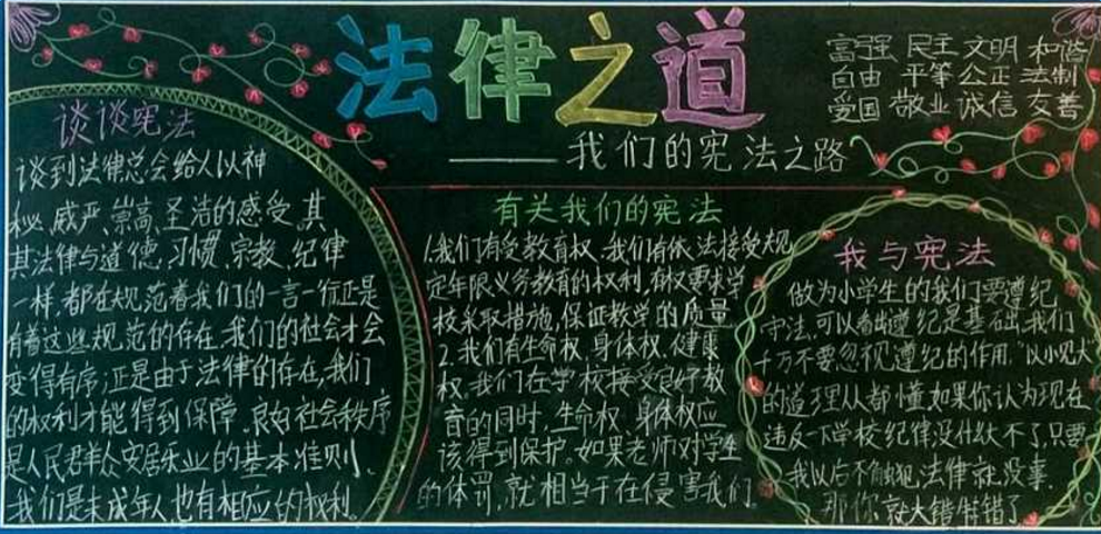 有关法制的黑板报