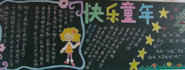 畅想童年黑板报