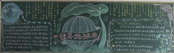 地球日精美黑板报 地球日精美黑板报