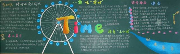 以时间为主题的黑板报