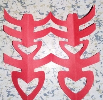 中国民间双喜步骤剪纸