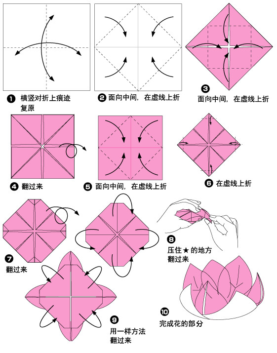 睡莲折纸制作教程 睡莲折纸制作教程