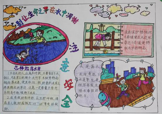 2016春季防溺水手抄报内容