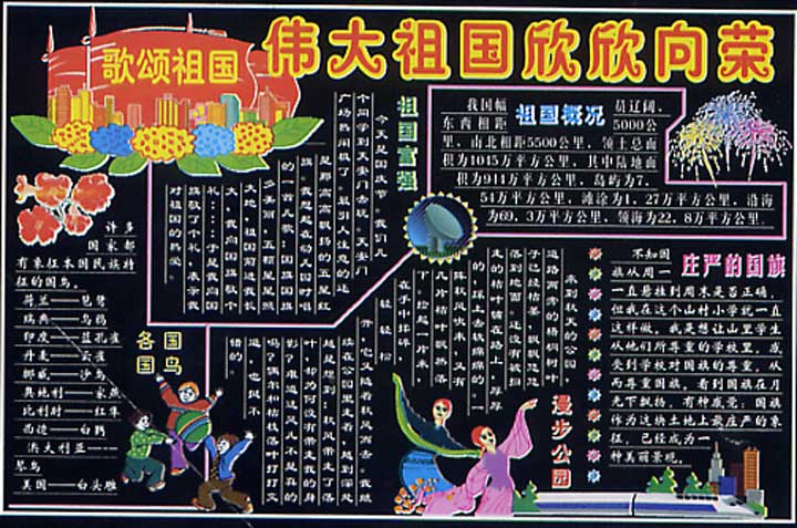 国庆节黑板报设计