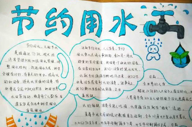 节约用水手抄报清晰又大方