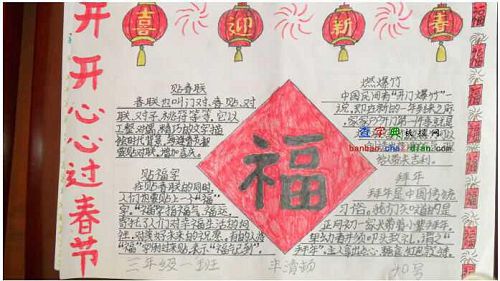 关于春节手抄报图片 关于春节手抄报图片