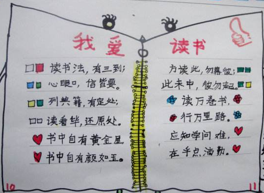 我爱读书手抄报内容文字
