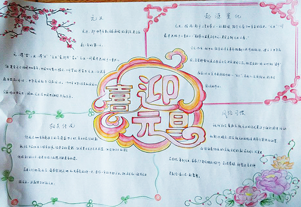 喜迎元旦手抄报