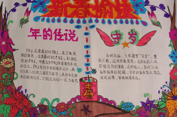 春节趣事手抄报内容