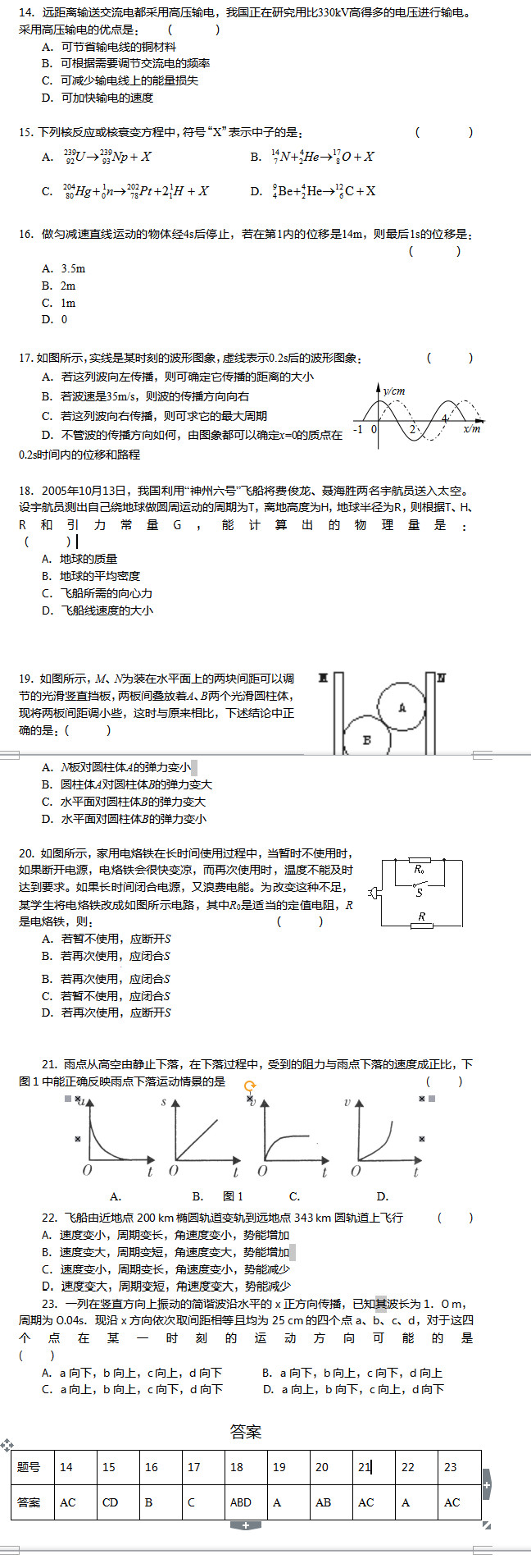 2017年北京高考物理综合提升测试(六)