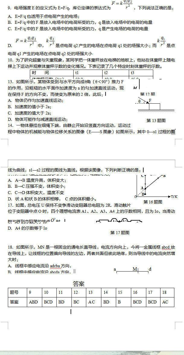 2017年江苏高考物理综合提升测试(七)