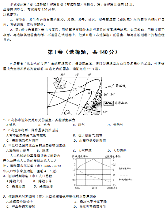 ����2014��߿���ģ����ģ�����⼰��