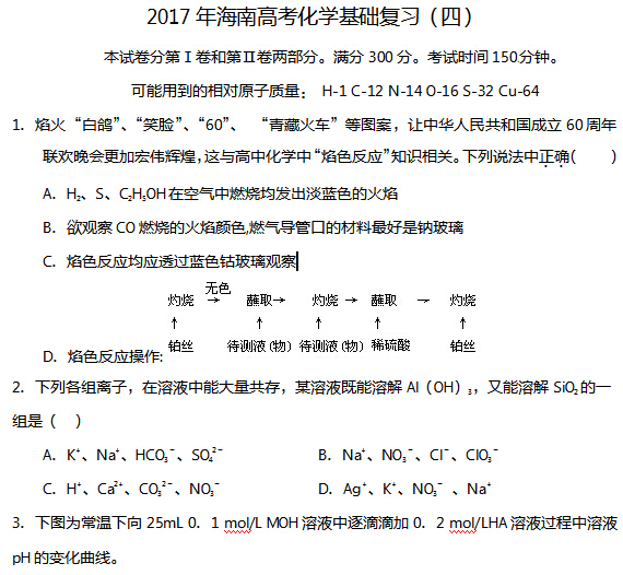 2017�꺣�ϸ߿���ѧ������ϰ���ģ�