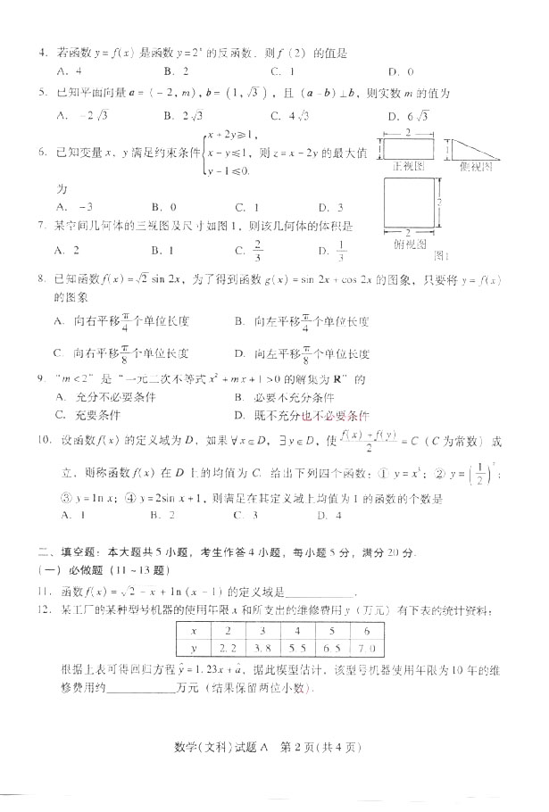 ����2013�߿���ѧ���Ŀƣ�ģ������һ