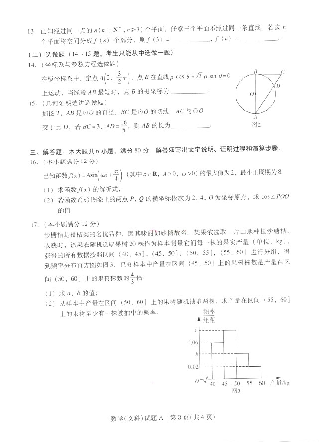 ����2013�߿���ѧ���Ŀƣ�ģ������һ