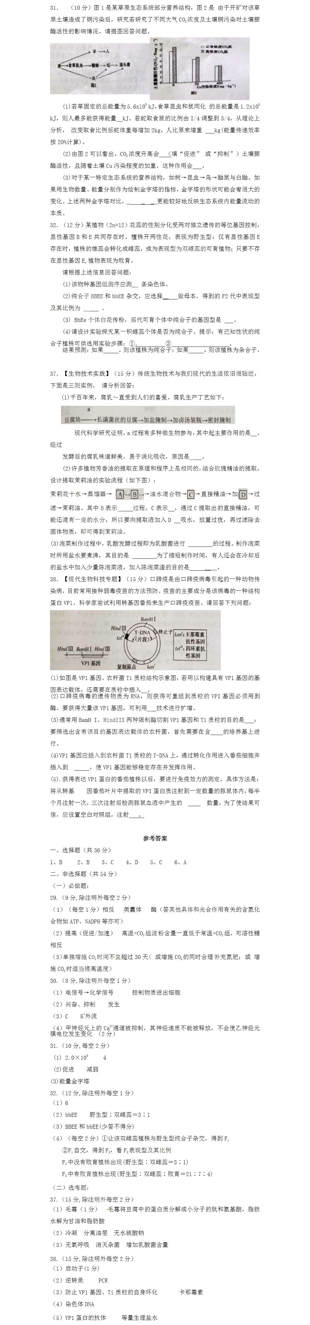 2018��߿����￼ǰ���ģ�����⼰�𰸣�5��