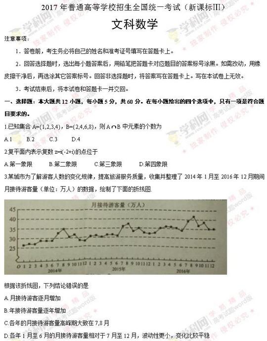 2017���Ĵ��߿��Ŀ���ѧ�Ծ�