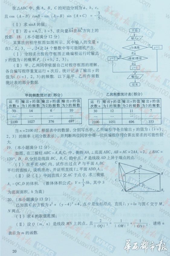 2013���Ĵ��߿��Ծ��Ŀ���ѧ�����