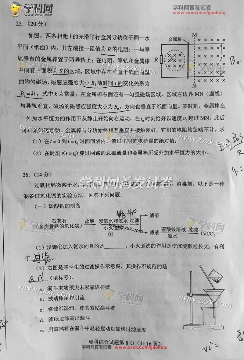 2016年广西高考理综试题(图片)