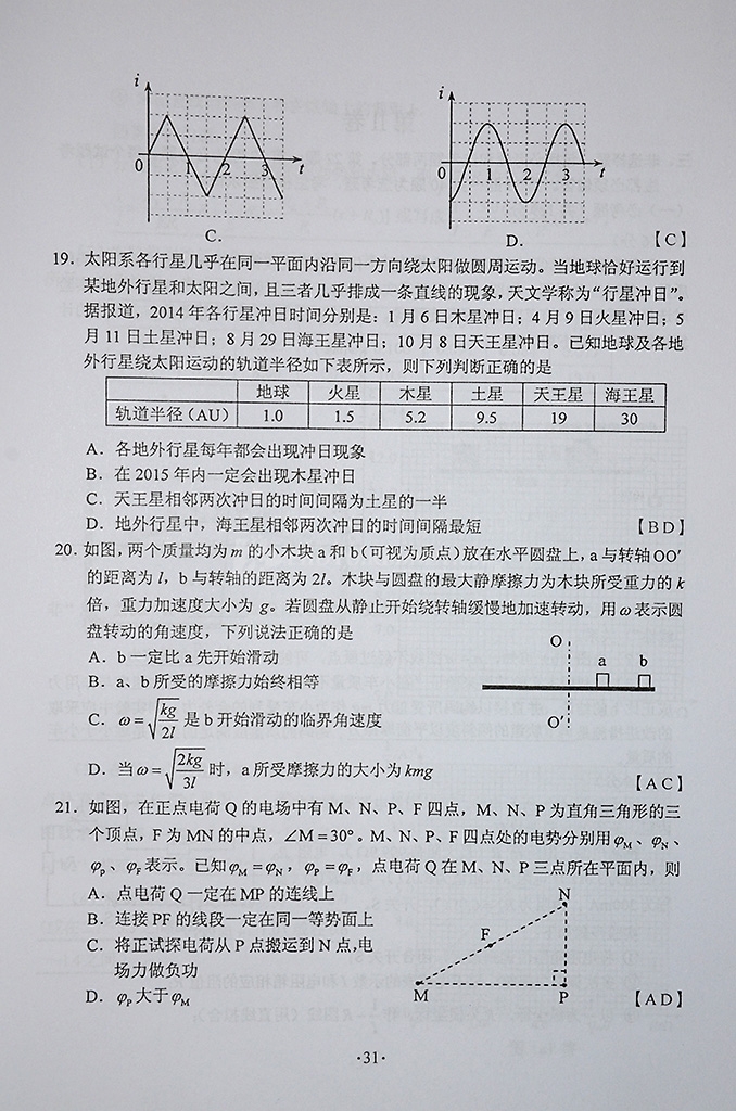 2014�����߿����⼰�������Ծ����𰸣������棩